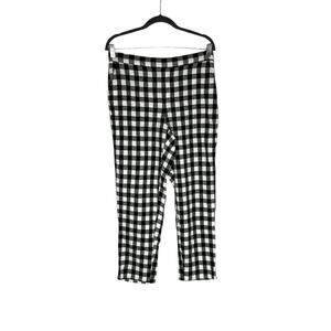 Banana Republic Factory Hayden Pant Black & White Checkered Linen Blend Size 8